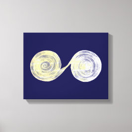Spiraler Vit Canvastryck