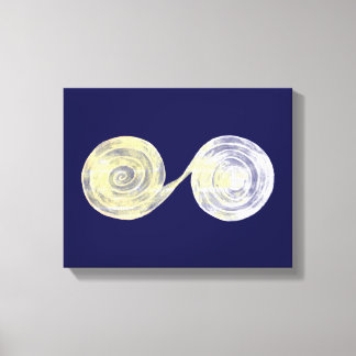 Spiraler Vit Canvastryck