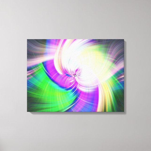 SPIRALFLUO - Psykedelisk färgmodern Fractal - Canvastryck (Framsida)