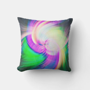 SPIRALFLUO - Psykedelisk färgmodern Fractal - Kudde