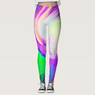 SPIRALFLUO - Psykedelisk färgmodern Fractal - Leggings