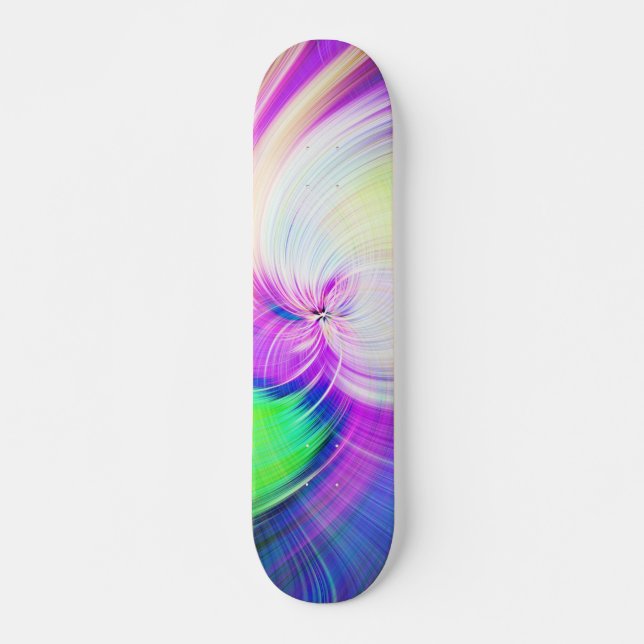 SPIRALFLUO - Psykedelisk färgmodern Fractal - Mini Skateboard Bräda 18,5 Cm (Framsida)