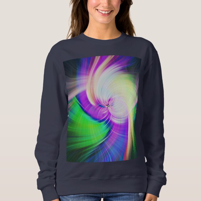 SPIRALFLUO - Psykedelisk färgmodern Fractal - T Shirt (Framsida)