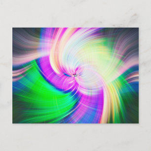 SPIRALFLUO - Psykedelisk färgmodern Fractal - Vykort