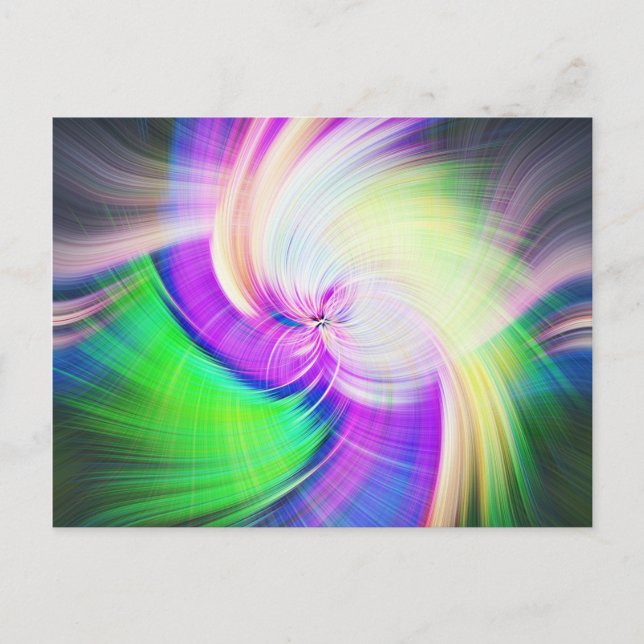 SPIRALFLUO - Psykedelisk färgmodern Fractal - Vykort (Framsida)