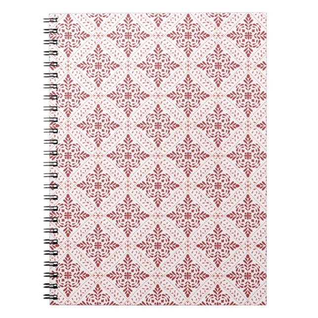 Spiralformad fotoblock med röd och rosa design anteckningsbok (Framsidan)