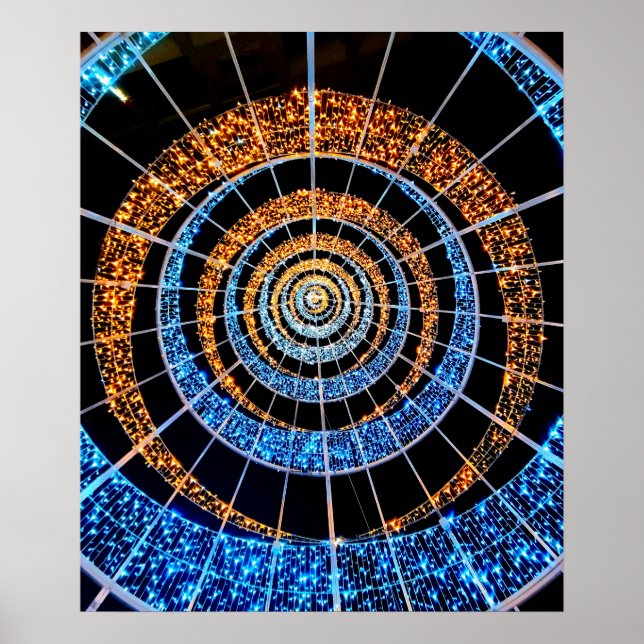 Spiralformad glitterljusaffisch – Väggkonst (Framsidan)