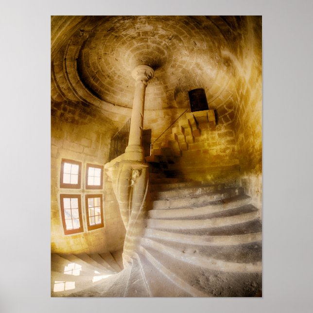 Spiralformad slottstrappa, Frankrike Poster (Framsidan)