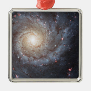 Spiralgalaxen M74 rymdfoto Julgransprydnad Metall