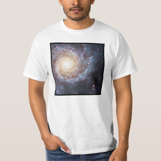 Spiralgalaxen Messier 74 Vit T-shirt (Framsida)