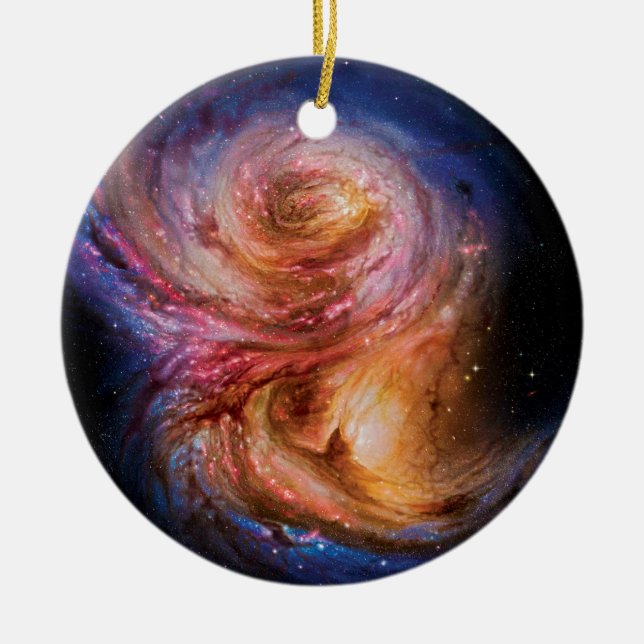 Spiralgalaxen SMM J2135-0102 konstnärlig tolkning Julgransprydnad Keramik (Framsidan)