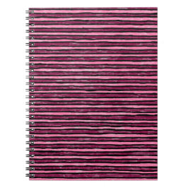 Spiralhäfte, målade ränder, rosa och magenta anteckningsbok med spiral