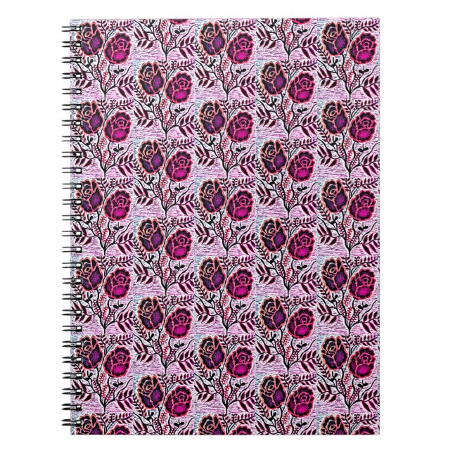 Spiralhäfte med blomsterbild anteckningsbok (Framsidan)