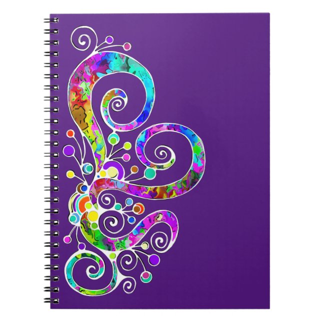 Spiralhjärta Handmålad Design 2 Anteckningsbok (Framsidan)