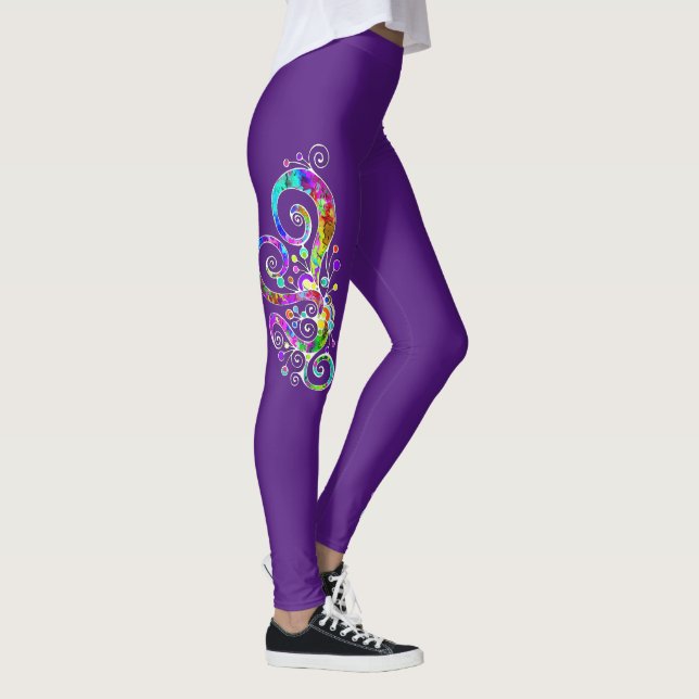 Spiralhjärta Handmålad Design 2 Leggings (Höger)
