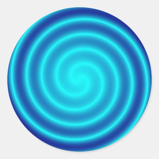 Spiraling Blue Vertigo Runt Klistermärke (Framsida)