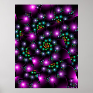Spiraling Flower Ljus Poster