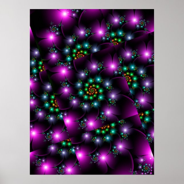 Spiraling Flower Ljus Poster (Framsidan)