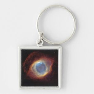 SpiralNebula Fyrkantig Silverfärgad Nyckelring