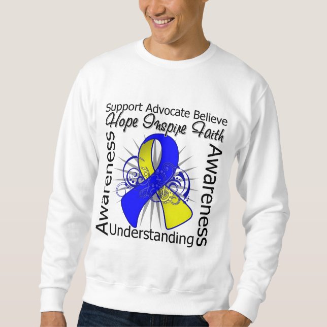 Spiralt band för Down Syndrome inspirationer Långärmad Tröja (Framsida)
