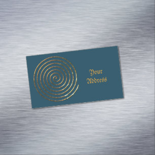 Spiralt Celtic metalliskt symbolguld Magnetiska Visitkort