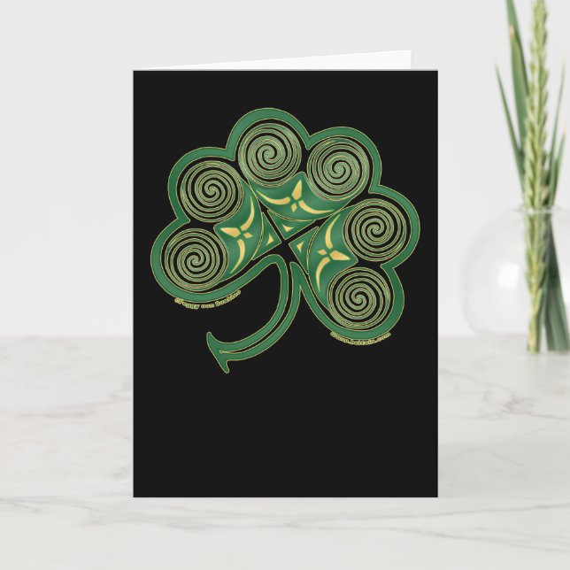 Spiralt kort för Celtic, irländsk Shamrockdesign (Framsida)