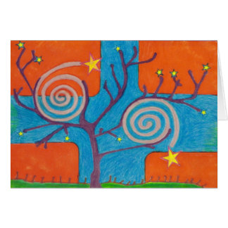 Spiralt träd hälsningskort