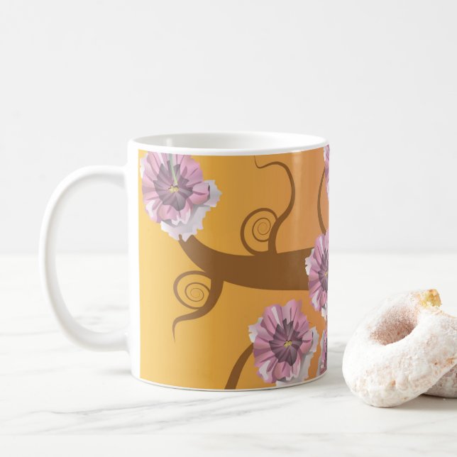 Spiralträd med blomma  kaffemugg (Med munk)