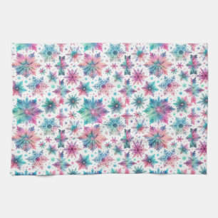 Spirated Snöflingor Kökshandduk