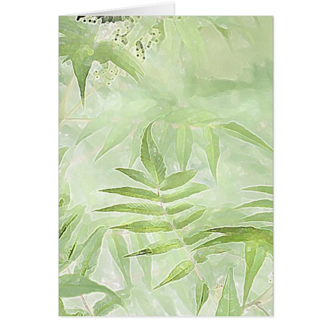 Spirea Löv - Digital Art Card Hälsningskort (Framsidan)