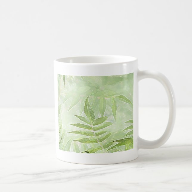 Spirea Löv - Digital Art Kaffemugg (Höger)
