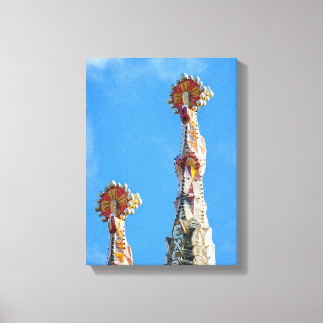 Spires of La Sagrada Familia in Barcelona, Spanien Canvastryck (Framsida)