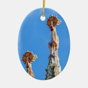 Spires of La Sagrada Familia in Barcelona, Spanien Julgransprydnad Keramik