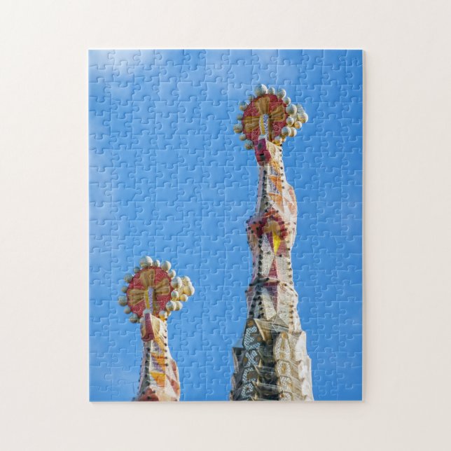 Spires of La Sagrada Familia in Barcelona, Spanien Pussel (Vertikal)