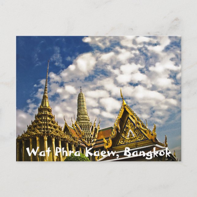 Spires of Wat Phra Kaew Vykort (Framsida)