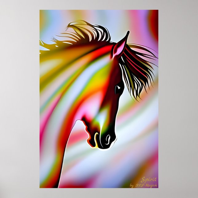 Spirit - AI Fantasy Art Print Horse Poster (Framsidan)