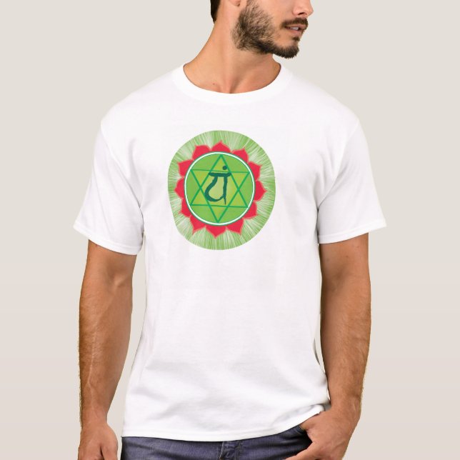 Spirit Anahata Chakra Manar Basic T-Shirt, White T-shirt (Framsida)