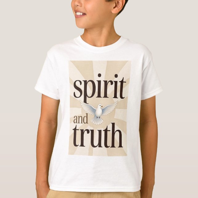 Spirit and Truth Christian Kid's Tee Shirt (Framsida)