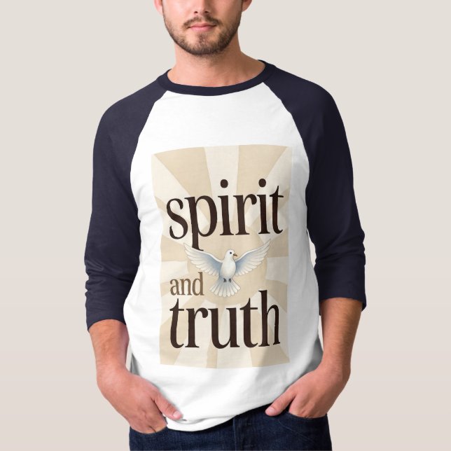 Spirit and Truth Christian Men's Baseball Tee (Framsida)