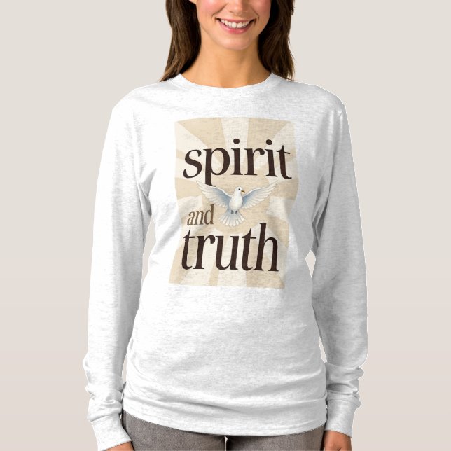 Spirit and Truth Christian Women's Long Sleeve Tee (Framsida)