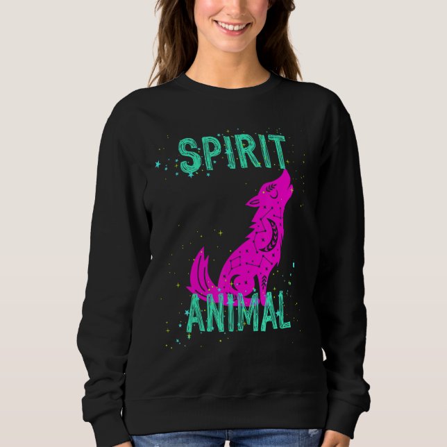 Spirit Animal Celestial Wolf Animals Comfort Cute  T Shirt (Framsida)