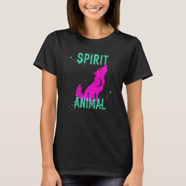 Spirit Animal Celestial Wolf Animals Comfort Cute  T Shirt (Framsida)