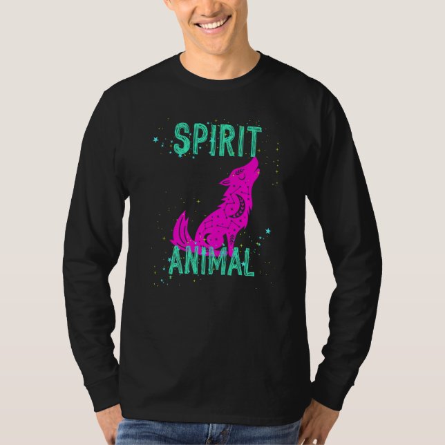 Spirit Animal Celestial Wolf Animals Comfort Cute  T Shirt (Framsida)