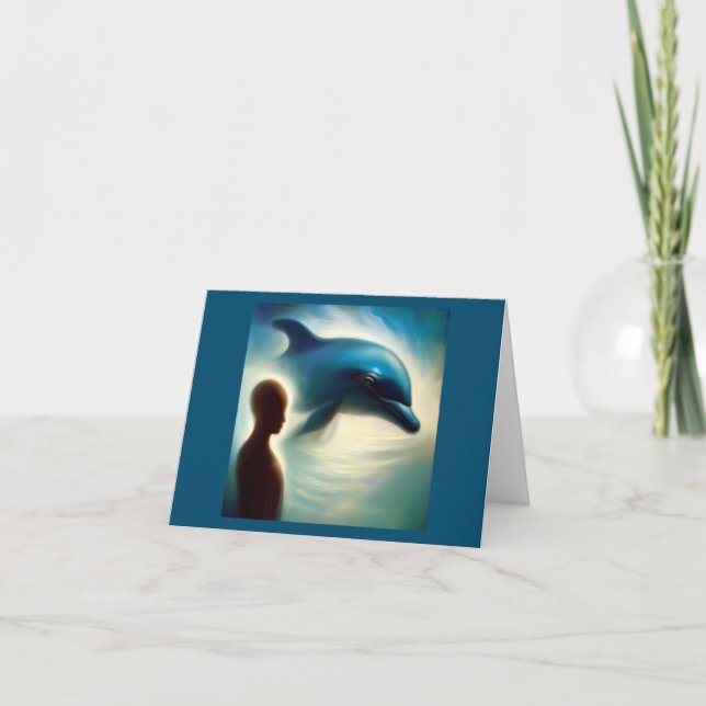 Spirit Animal Dolphin 2-mappat gratulationskort Kort (Framsida)