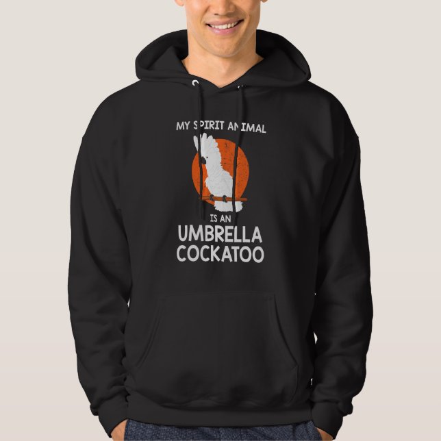 Spirit Animal Parrot Umbrella Cockatoo Hoodie (Framsida)