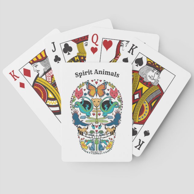 Spirit Animal Sugar Skull Design on Tarot Cards Casinokort (Baksidan)