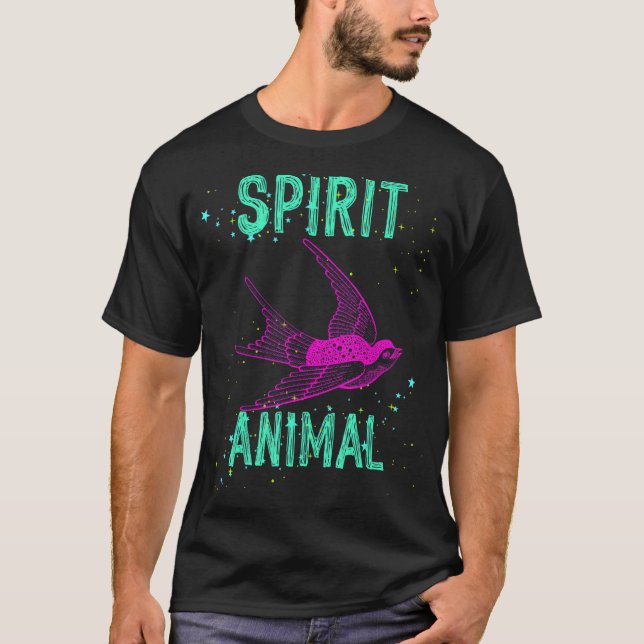 Spirit Animal Sväljer Bird Rosa Animals Comfort Cu T Shirt (Framsida)