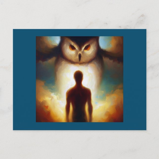 Spirit Animal Uggla 1 Vykort (Framsida)