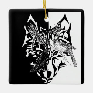 Spirit Animals Ceramic Ornament