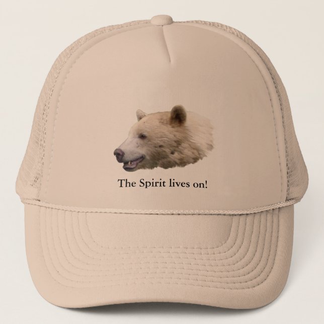 "Spirit Bear" Kermode Bear Wildlife Hat Truckerkeps (Framsida)